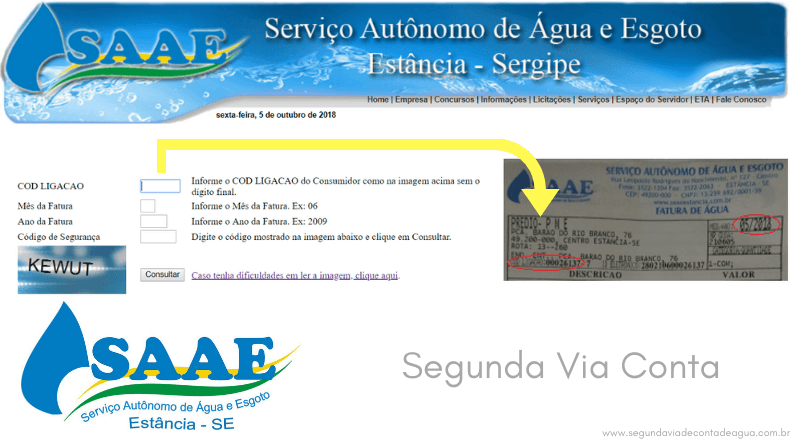 segunda via SAAE-SE